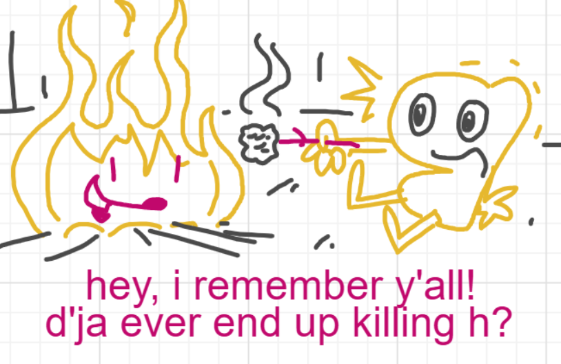 A panel from I've Been Everywhere, Man, episode nine of the Board Boards object show by Furretwalk/WalkingFurret.